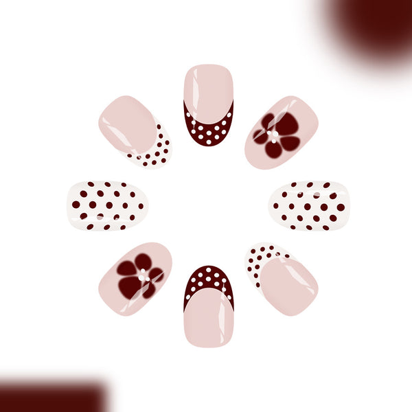 12 Sizes-24 Pcs Press On Nails C1368