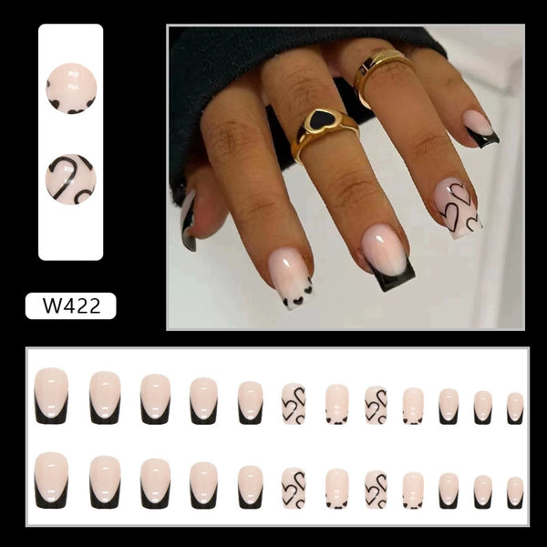 12 Sizes-24 PcsPress On Nails W422
