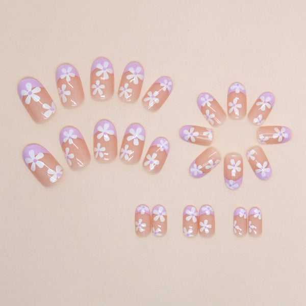 12 Sizes-24 Pcs Press On Nails W1260