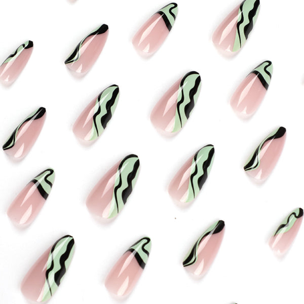 12 Sizes-24 Pcs Press On Nails JP1930