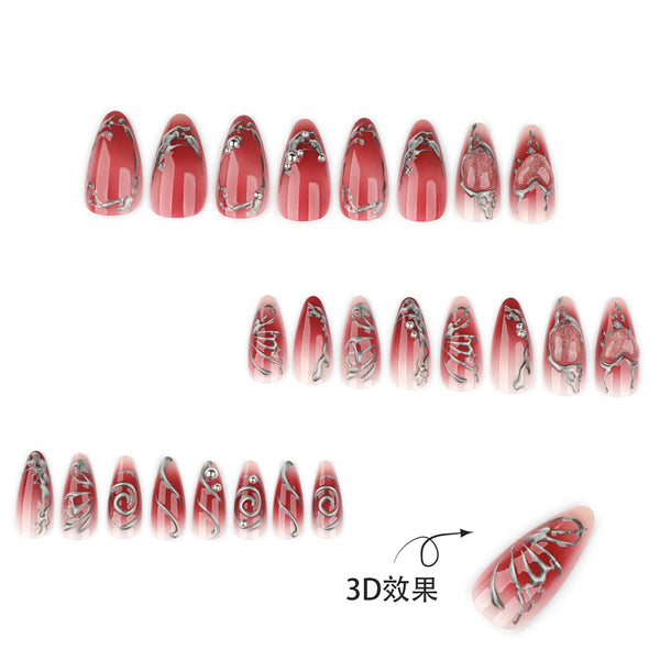 12 Sizes-24 Pcs Press On Nails JP4221