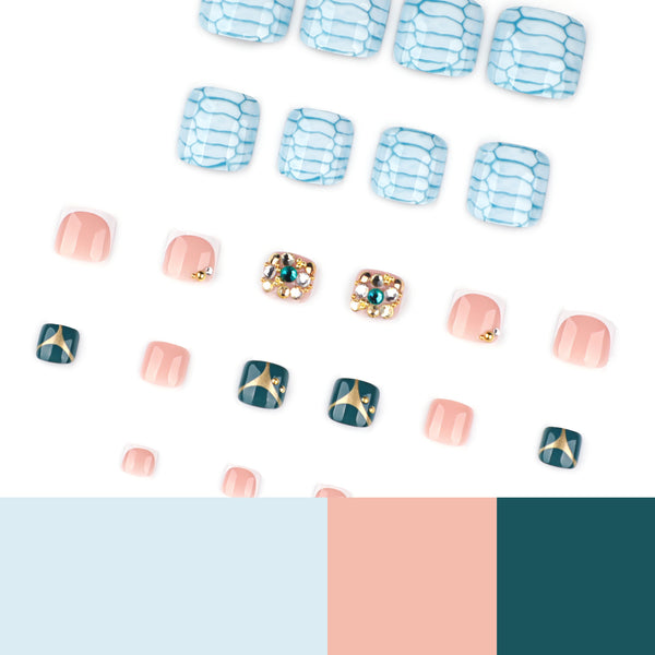 12 Sizes-24 Pcs Press On Nails JP4254
