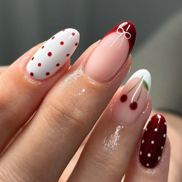 12 Sizes-24 Pcs Press On Nails C1387