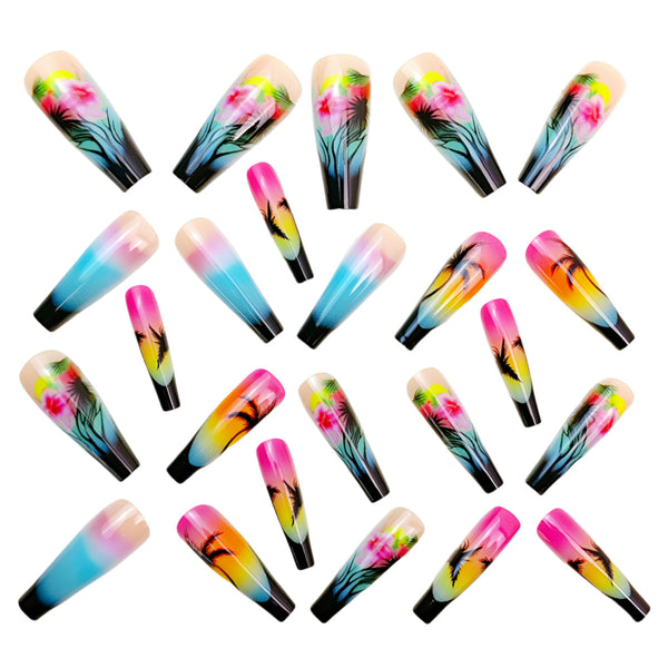 12 Sizes-24 Pcs Press On Nails Y971