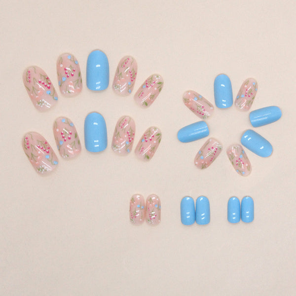 12 Sizes-24 Pcs Press On Nails W1186