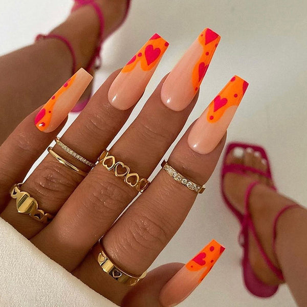 12 Sizes-24 Pcs Press On Nails W1432