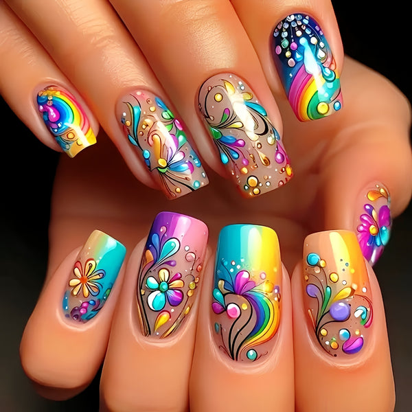 12 Sizes-24 Pcs Press On Nails Y515