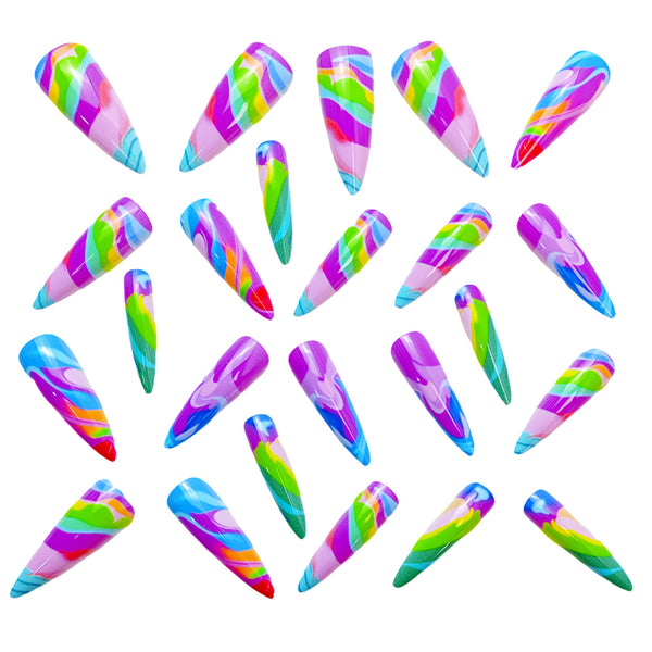 12 Sizes-24 Pcs Press On Nails Y725