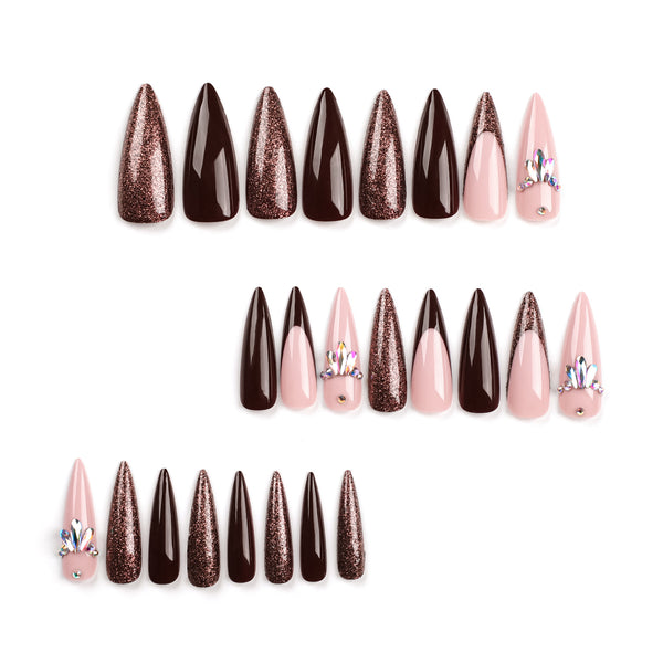 12 Sizes-24 Pcs Press On Nails JP3114