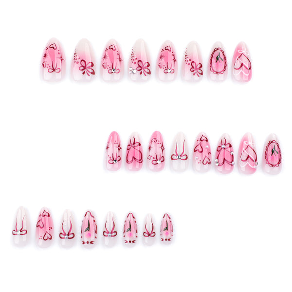 12 Sizes-24 Pcs Press On Nails JP3710