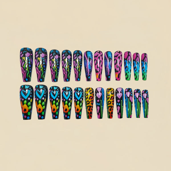 12 Sizes-24 Pcs Press On Nails Y1579