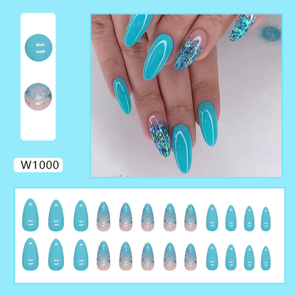 12 Sizes-24 Pcs Press On Nails W1000