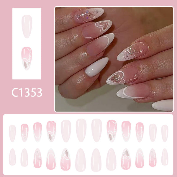 12 Sizes-24 Pcs Press On Nails C1353
