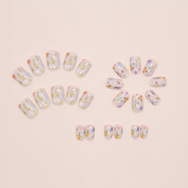 12 Sizes-24 Pcs Press On Nails W2018