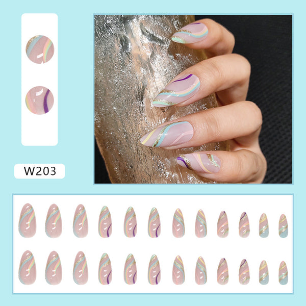 12 Sizes-24 Pcs Press On Nails W203
