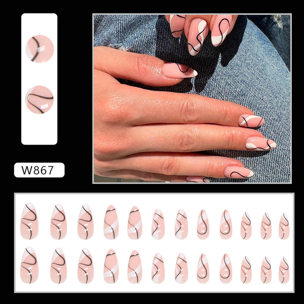 12 Sizes-24 Pcs Press On Nails W867