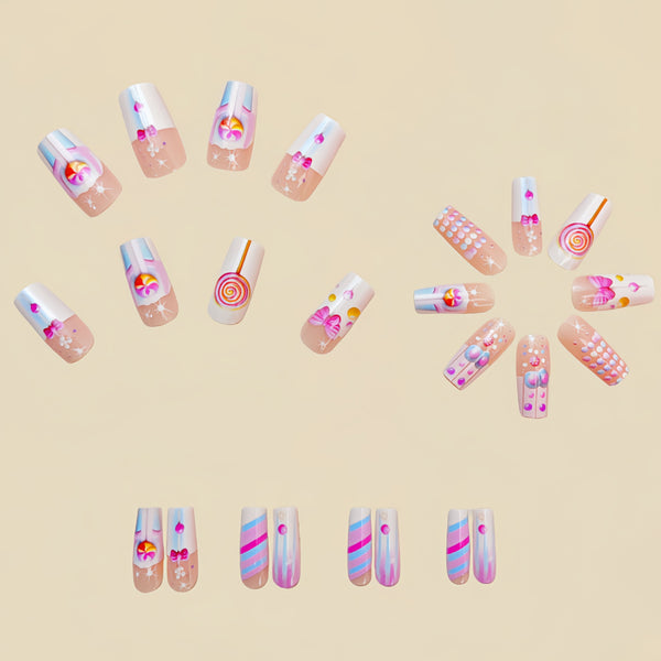 12 Sizes-24 Pcs Press On Nails Y577