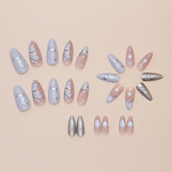 12 Sizes-24 Pcs Press On Nails W1827