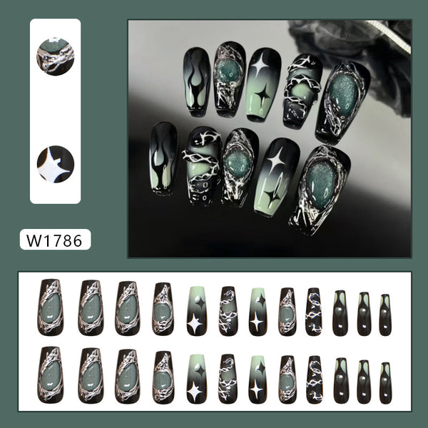 12 Sizes-24 Pcs Press On Nails W1786