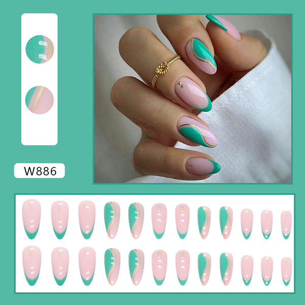 12 Sizes-24 Pcs Press On Nails W886