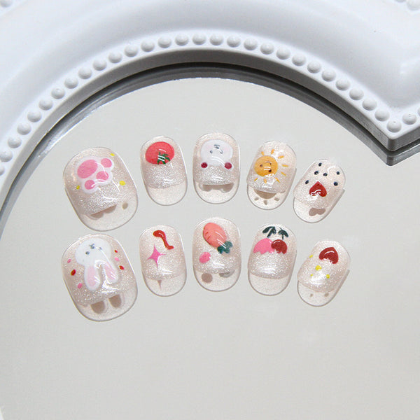 12 Sizes-24 Pcs Press On Nails K025