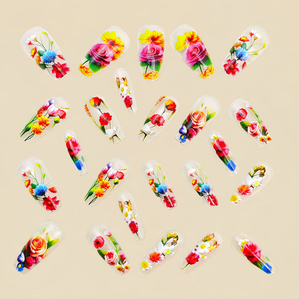 12 Sizes-24 Pcs Press On Nails Y1108