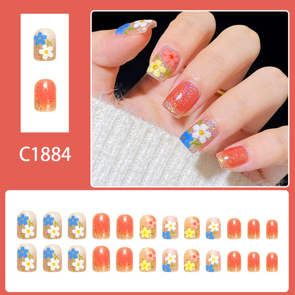 12 Sizes-24 Pcs Press On Nails C1884