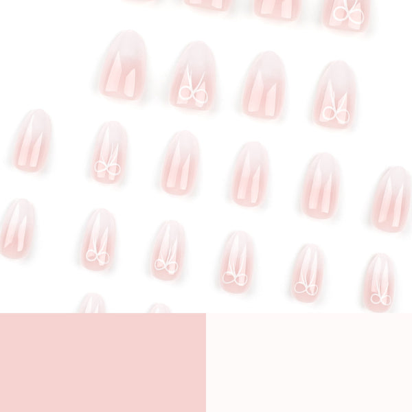 Almond Glossy Medium Oval Pink Press on Nails