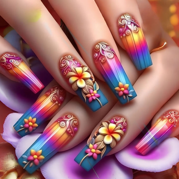 12 Sizes-24 Pcs Press On Nails Y1410