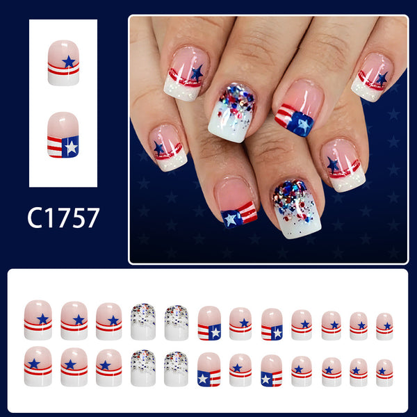 12 Sizes-24 Pcs Press On Nails C1757