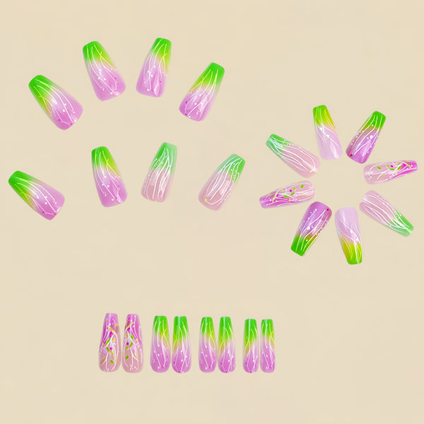 12 Sizes-24 Pcs Press On Nails Y1022