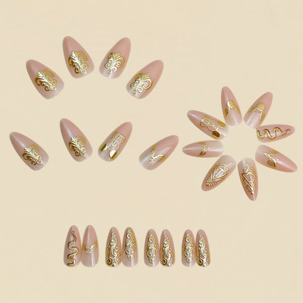 12 Sizes-24 Pcs Press On Nails y2038-24