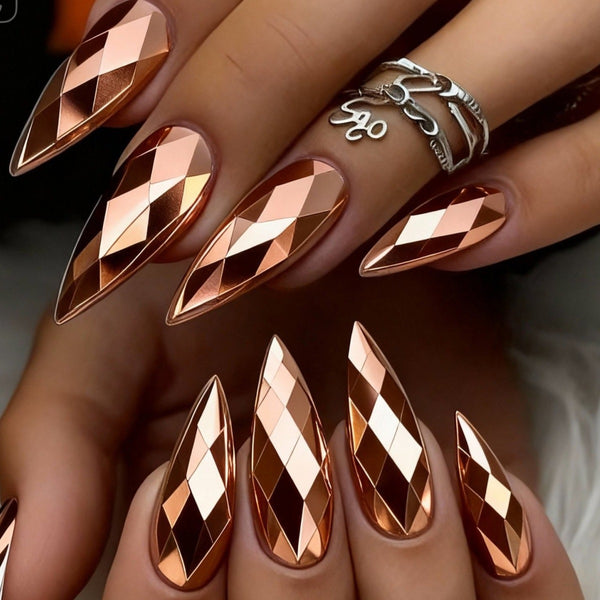 12 Sizes-24 Pcs Press On Nails Y1613