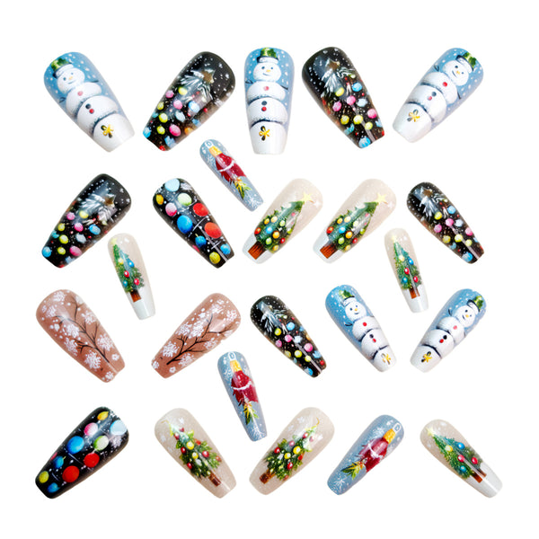 12 Sizes-24 Pcs Press On Nails Y1296
