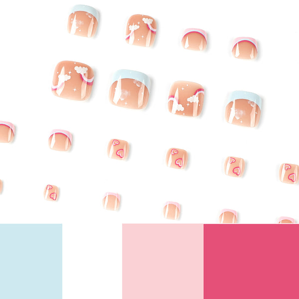 12 Sizes-24 Pcs Press On Nails JP2439