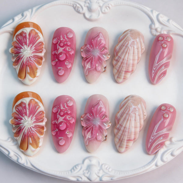 12 Sizes-24 Pcs Press On Nails y2034-30