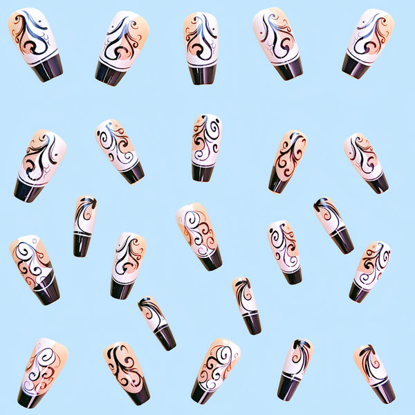 12 Sizes-24 Pcs Press On Nails Y428