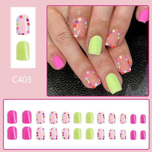 12 Sizes-24 Pcs Press On Nails C403