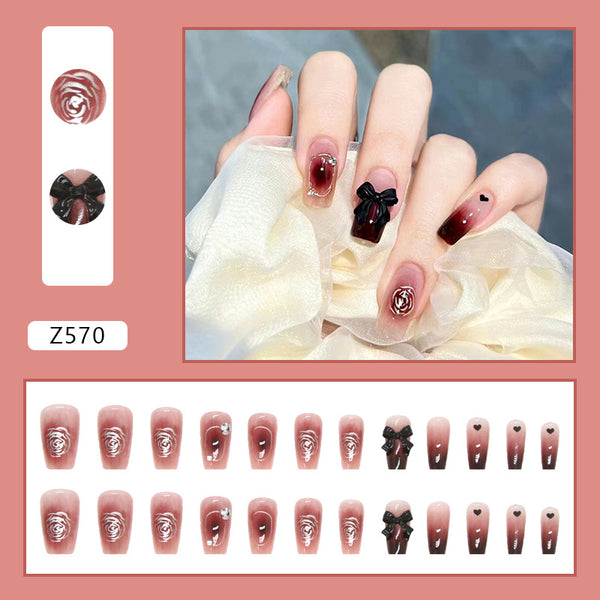12 Sizes-24 Pcs Press On Nails Z570