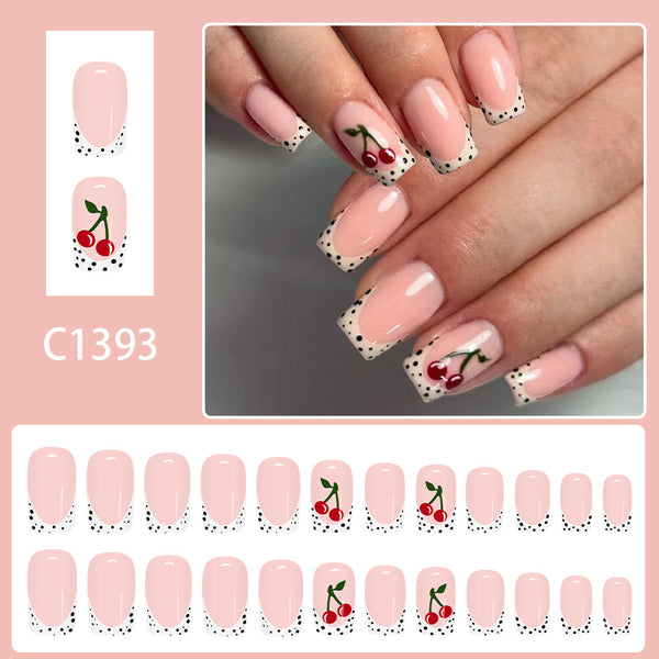 12 Sizes-24 Pcs Press On Nails C1393
