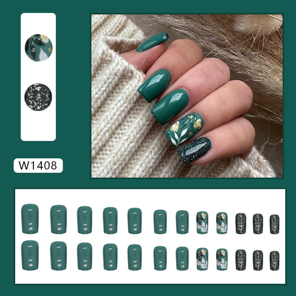 12 Sizes-24 Pcs Press On Nails W1408