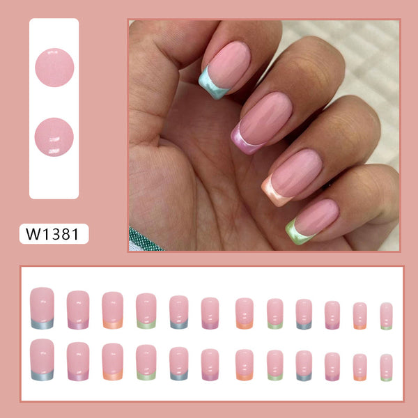 12 Sizes-24 Pcs Press On Nails W1381