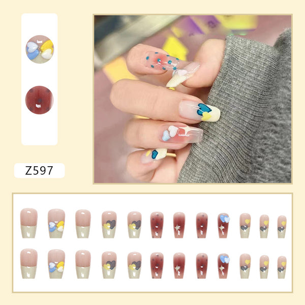 12 Sizes-24 Pcs Press On Nails Z597