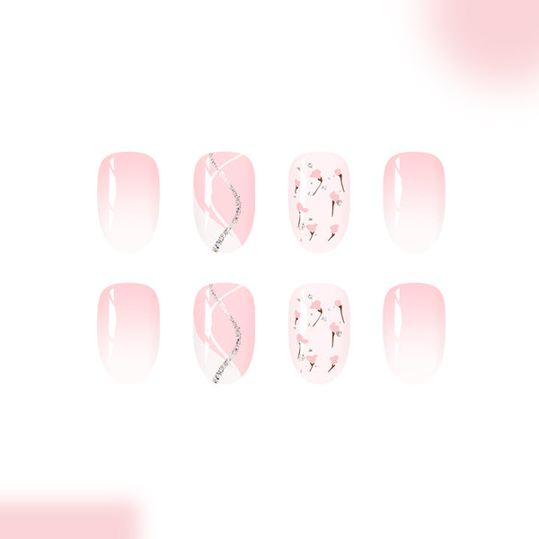 12 Sizes-24 Pcs Press On Nails C1037