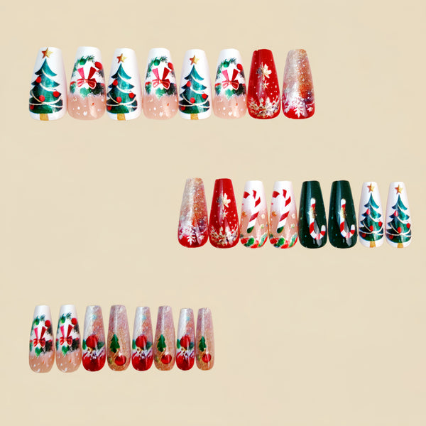 12 Sizes-24 Pcs Press On Nails Y1319