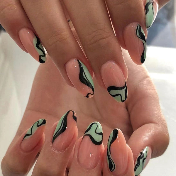 12 Sizes-24 Pcs Press On Nails JP1930
