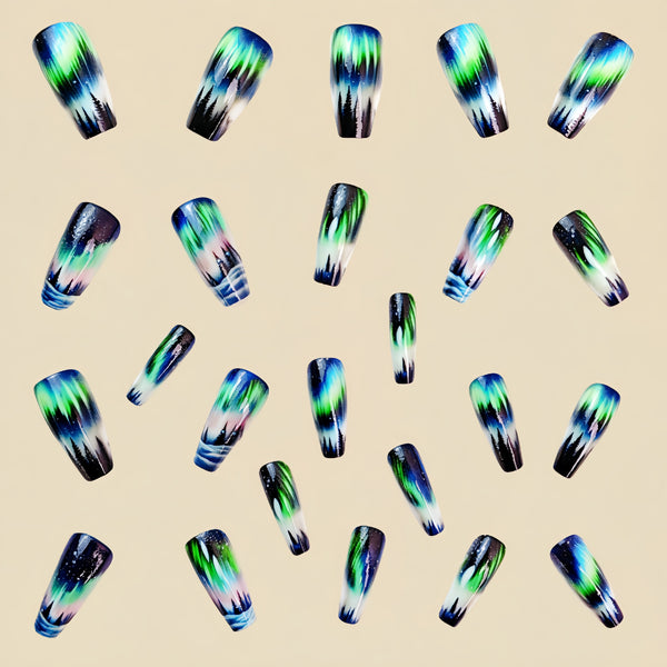 12 Sizes-24 Pcs Press On Nails Y448