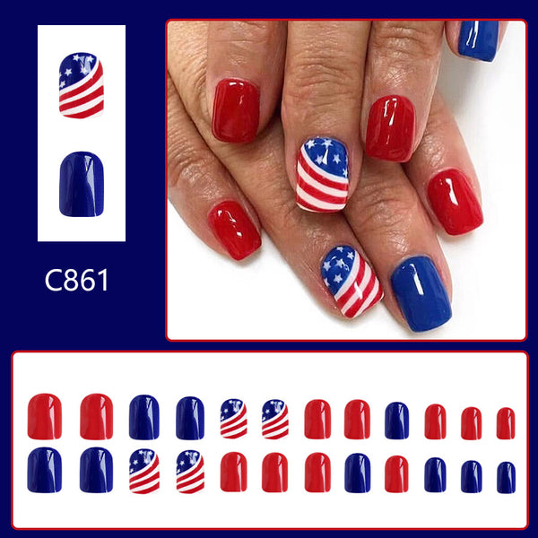 12 Sizes-24 Pcs Press On Nails C861