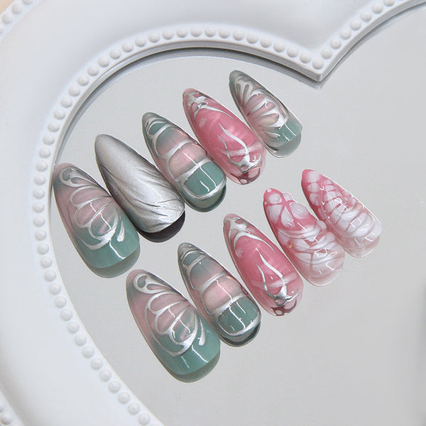 12 Sizes-24 Pcs Press On Nails W2084