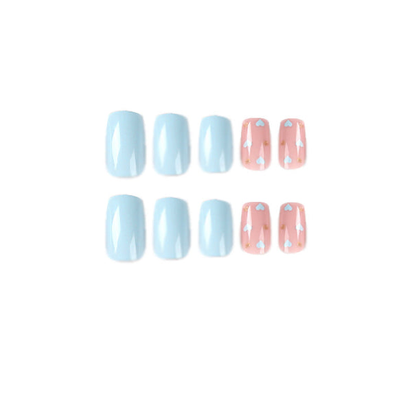 Glossy Medium Pink Square Press on Nails